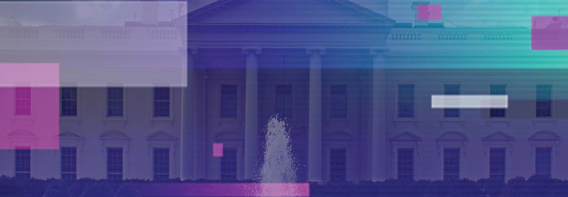 An image of the White House saturated with various colors