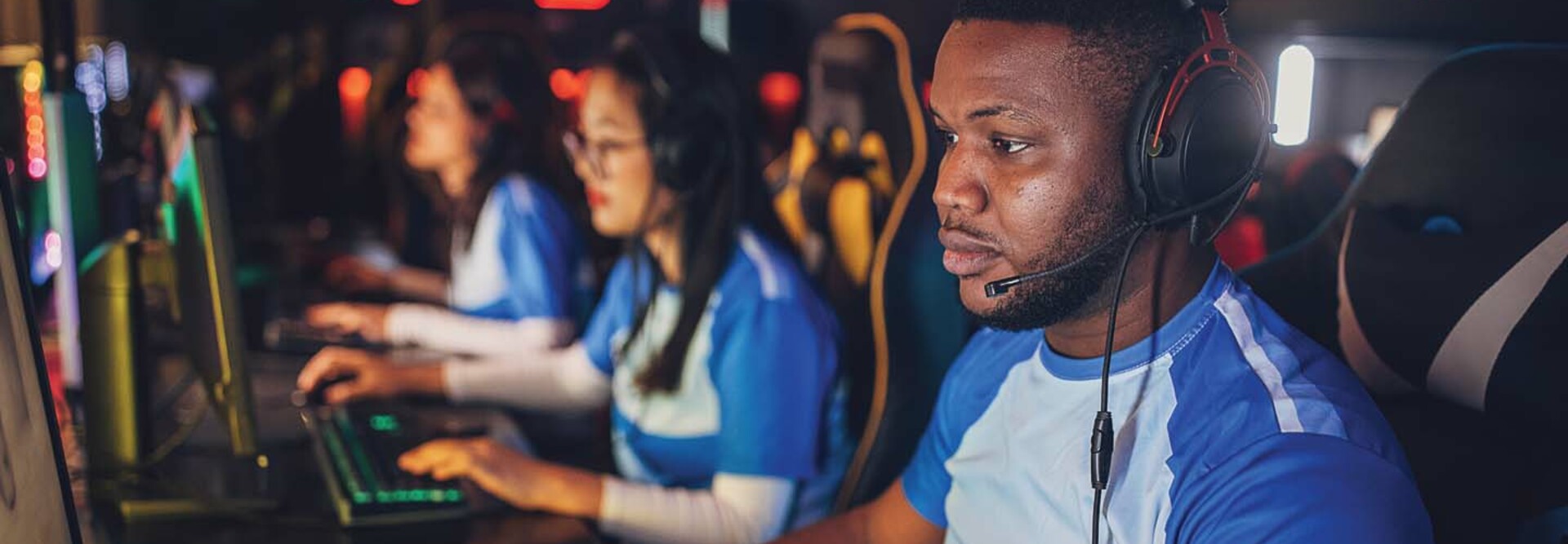 Students playing esports