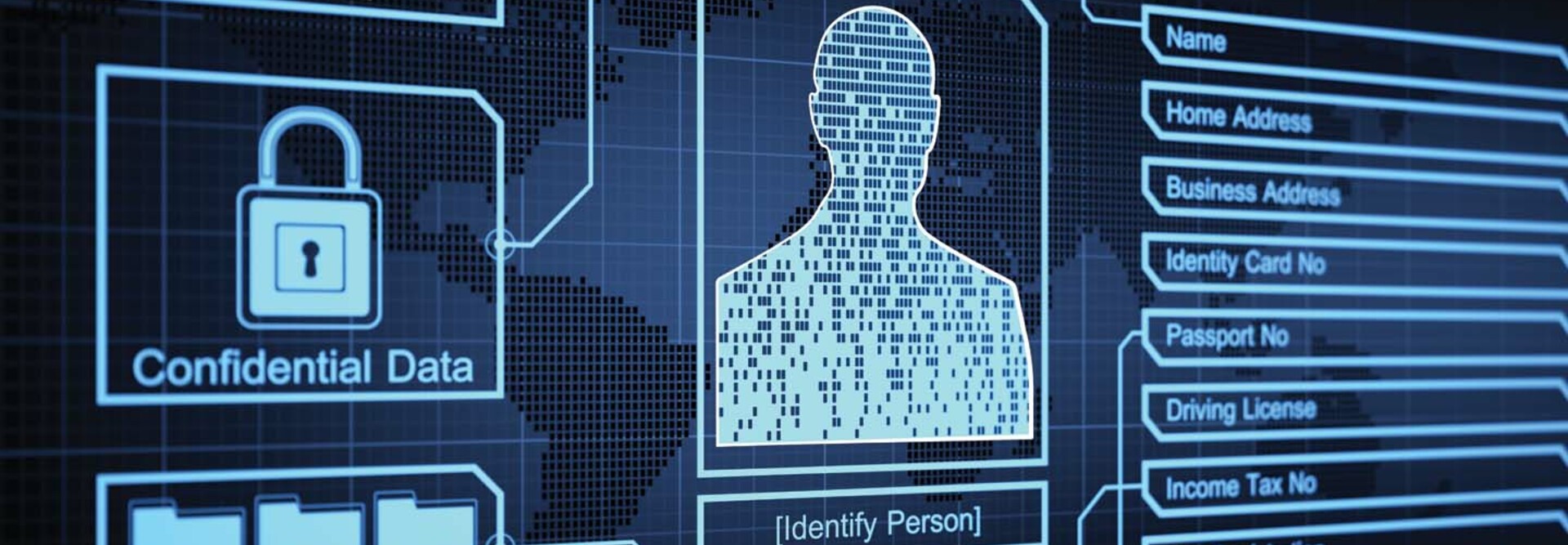 Illustration of a person's personal information on a computer screen