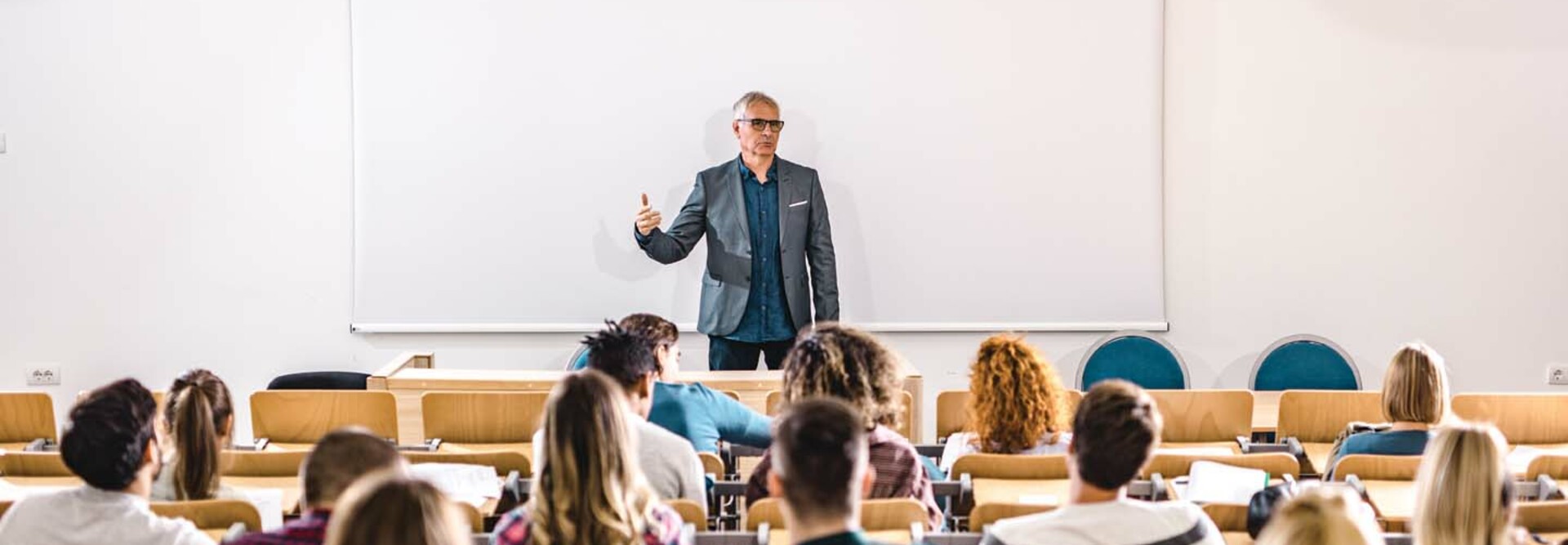Professor lecturing to class