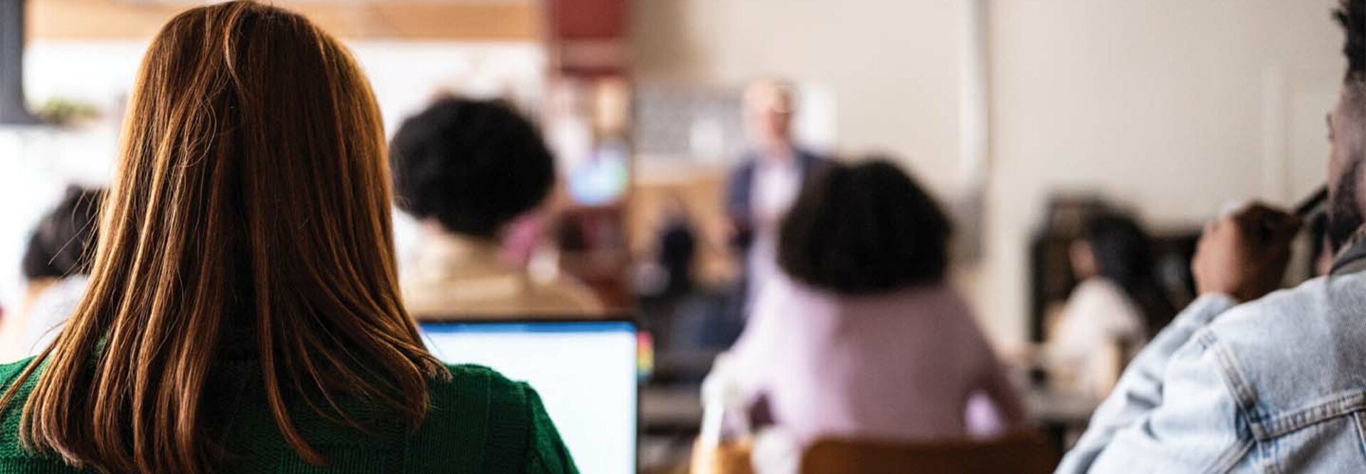 Students using computers in the classroom