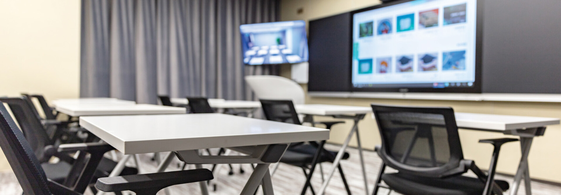 Interactive whiteboards in a classroom
