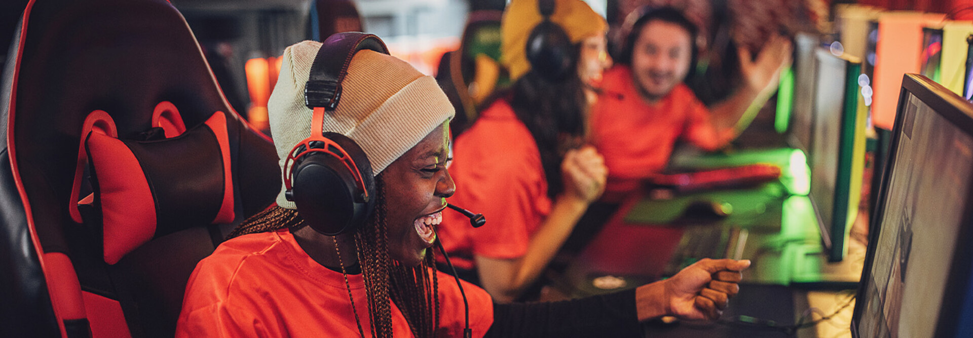Esports team competing