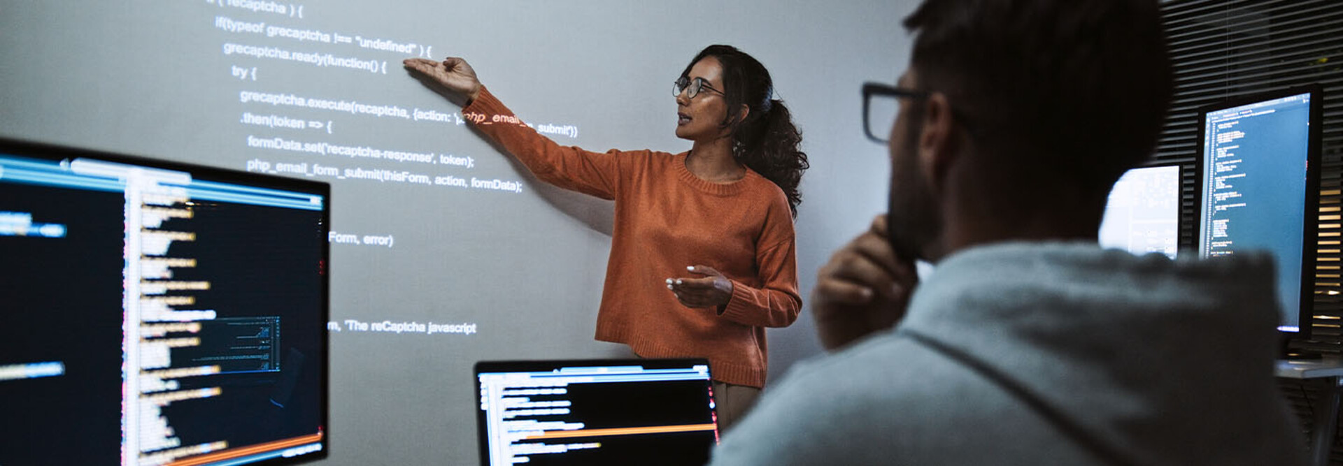 Employee giving a presentation