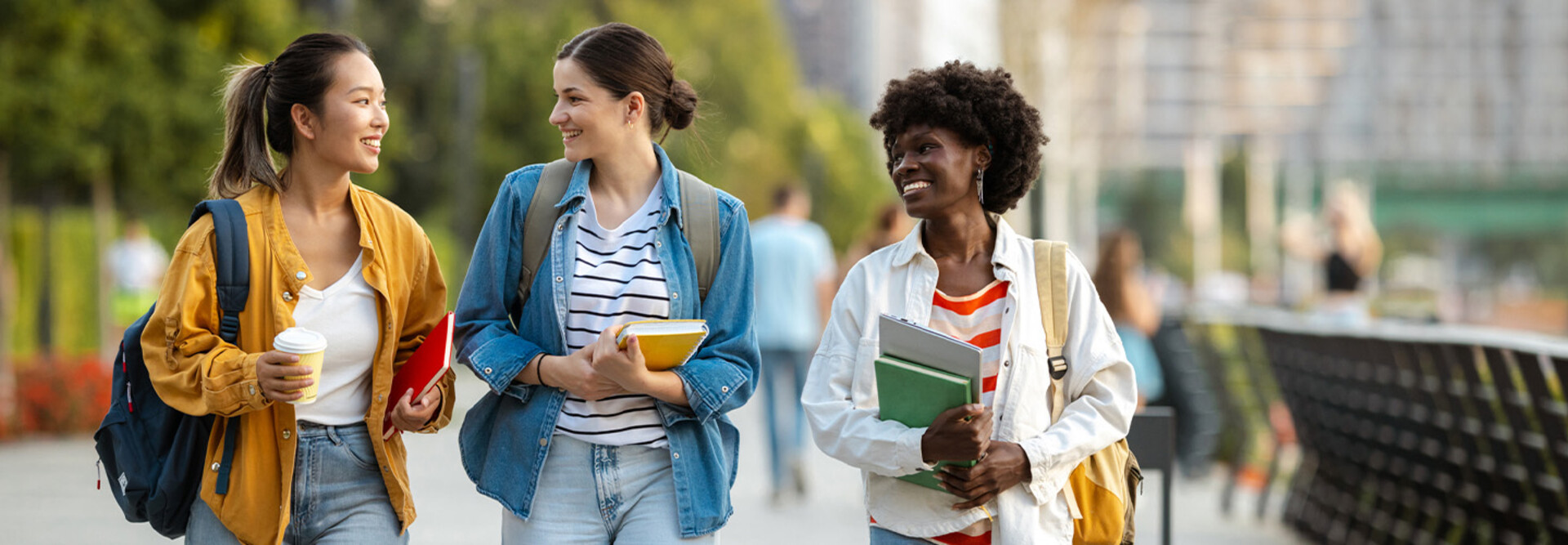 Students walking on campus