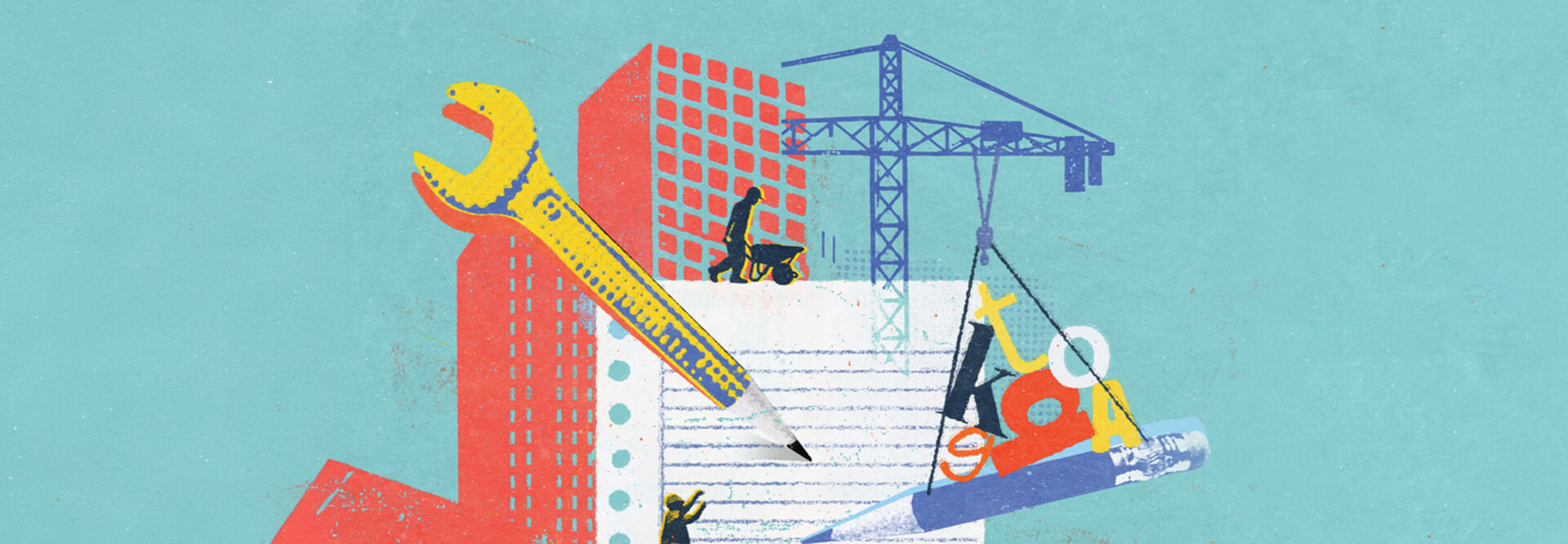 Illustration of school construction