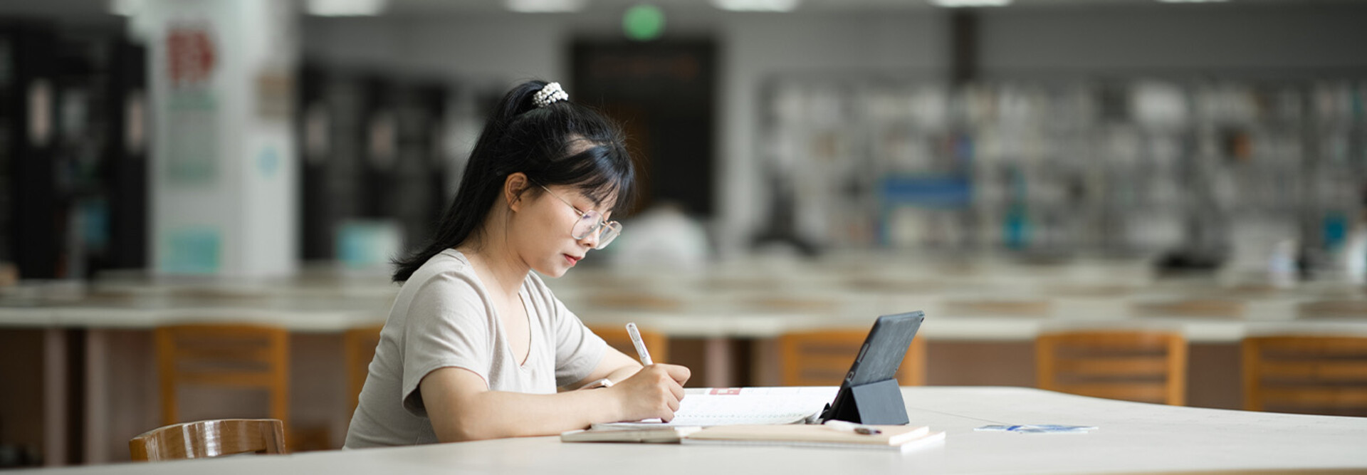 Student using tablet