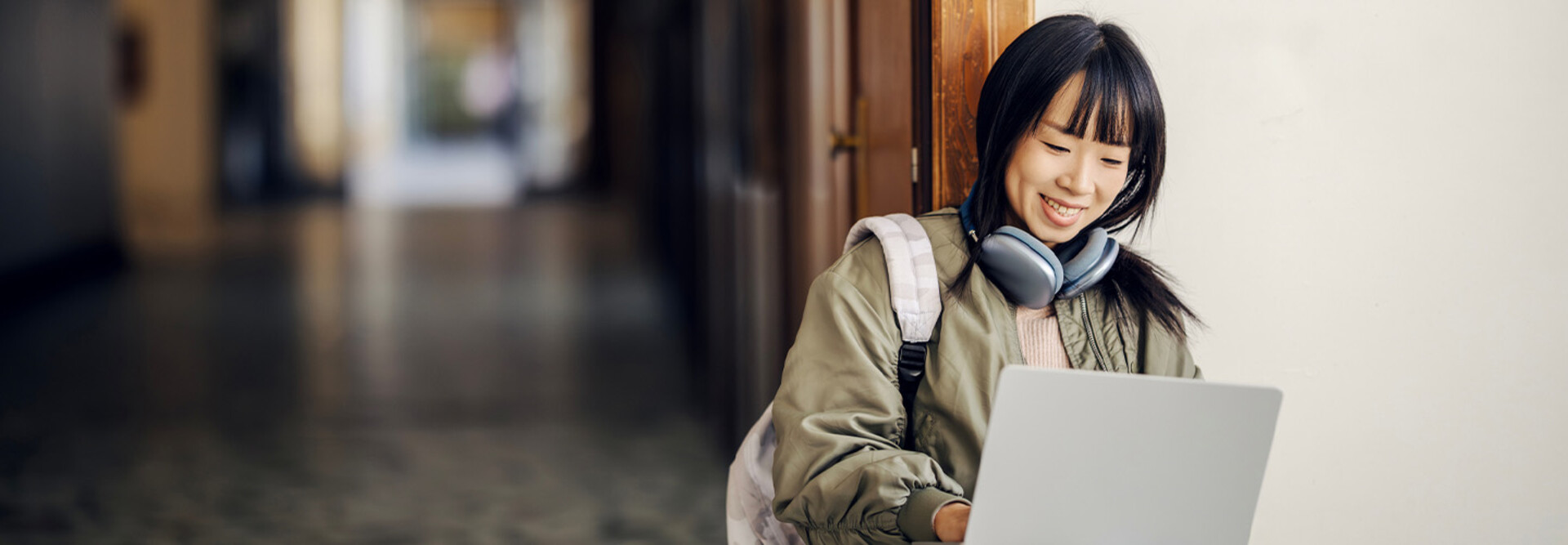 Student using computer