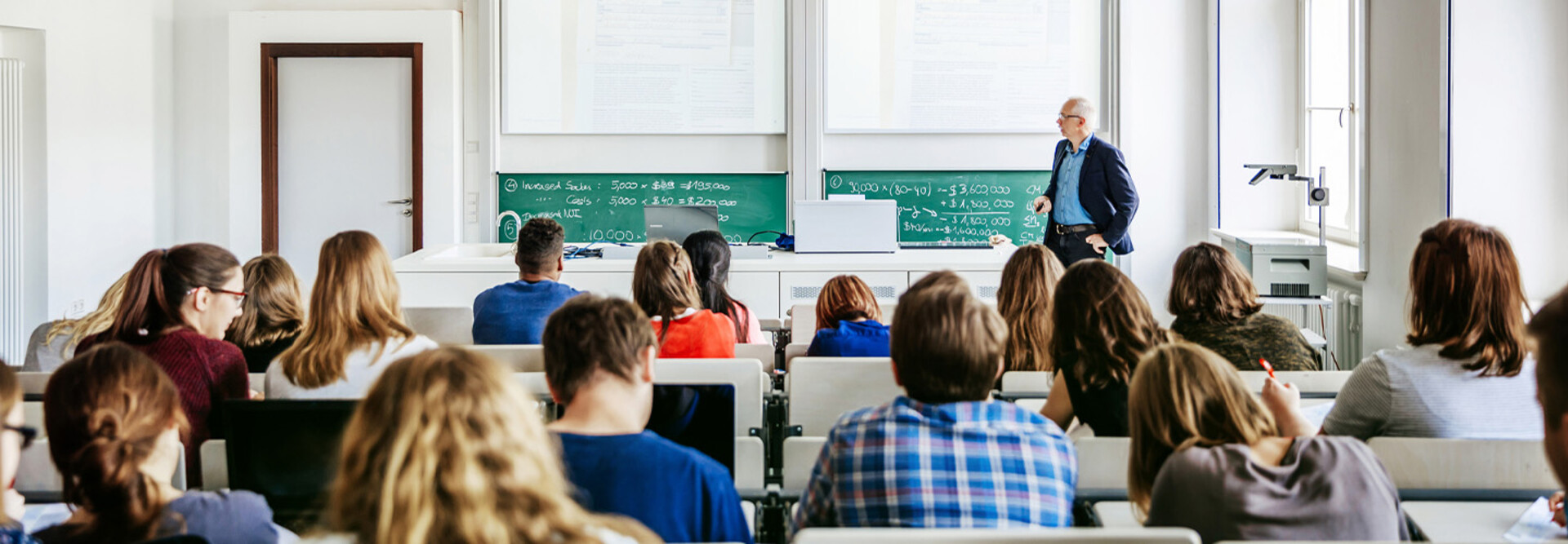Professor instructing class