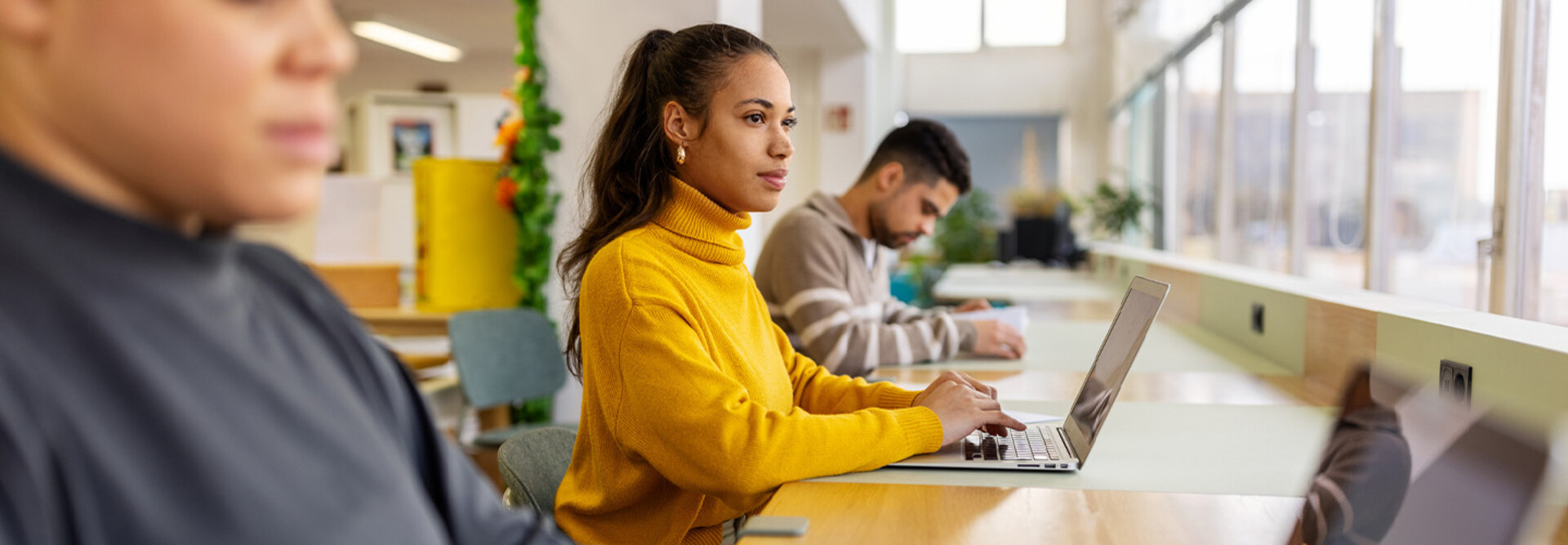 Student using laptop