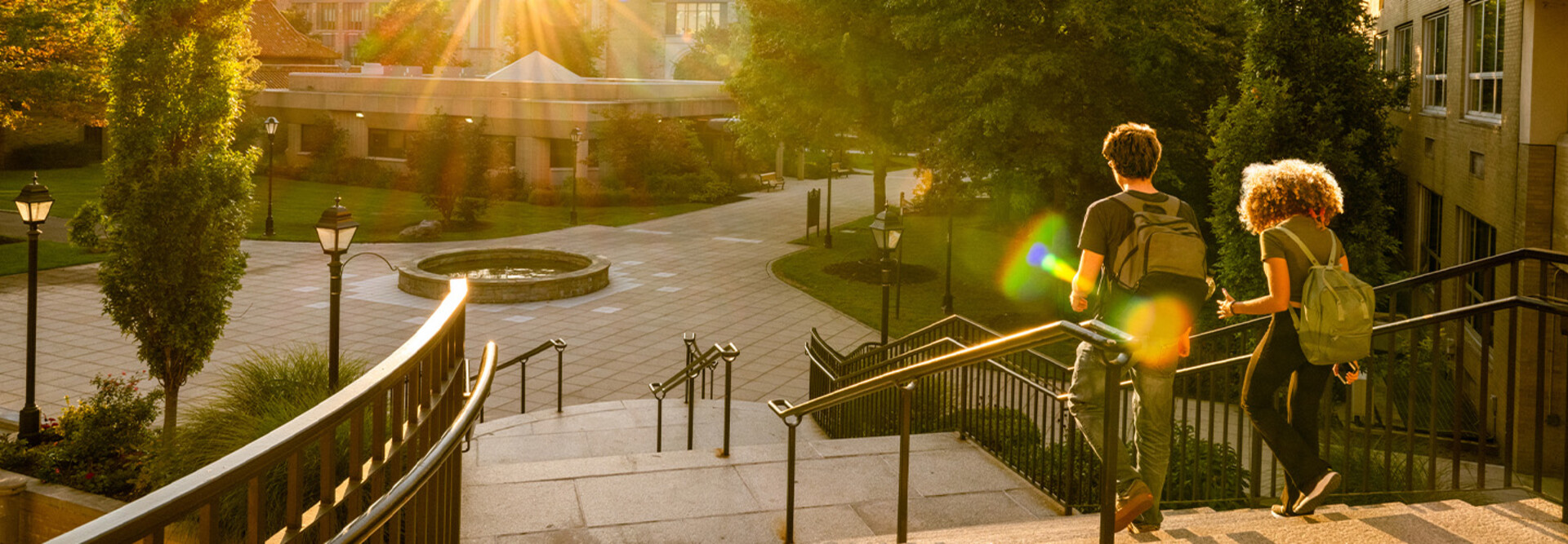 Students walking on campus