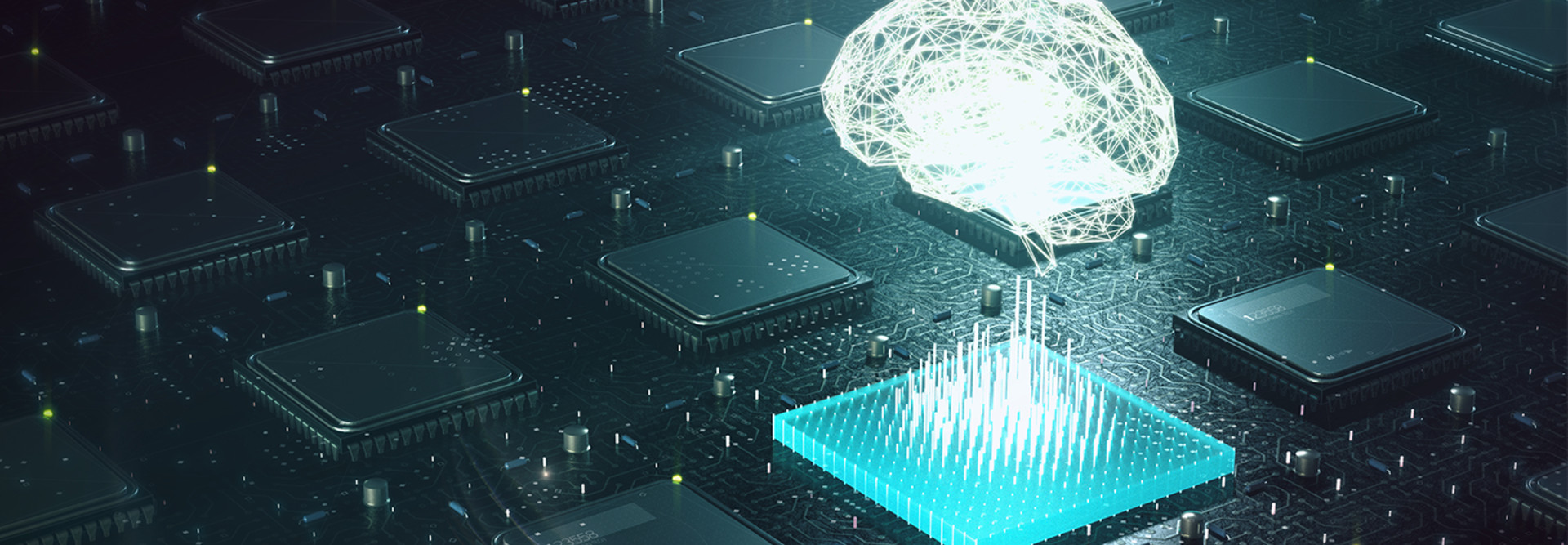 Artificial intelligence concept art digital brain