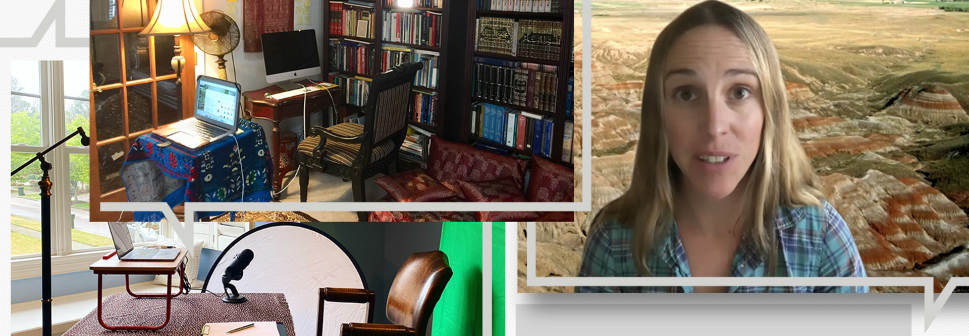 College professors video conferencing elearning