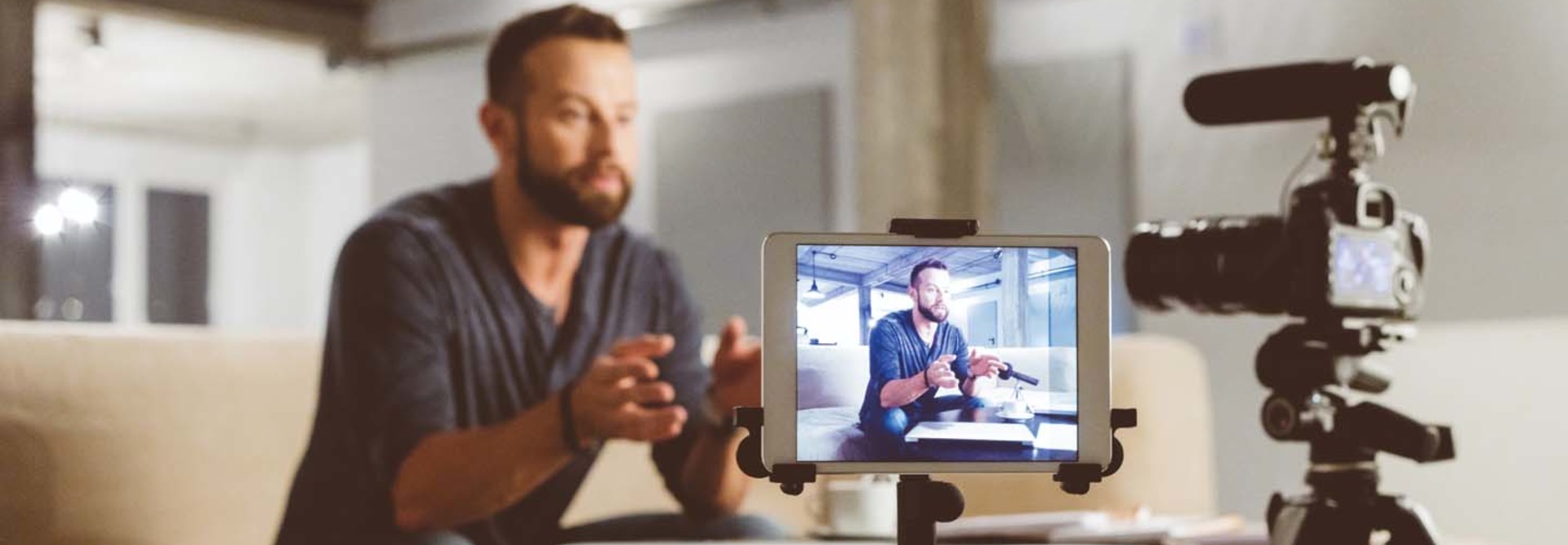 Teacher recording in an instructional studio