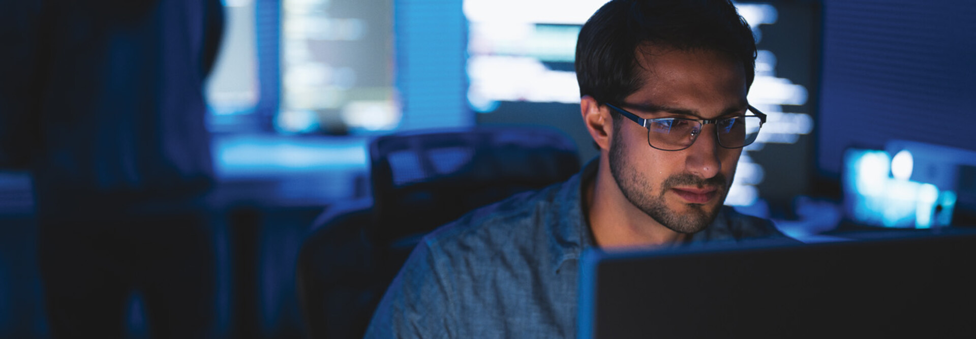 Person working on computer in the office