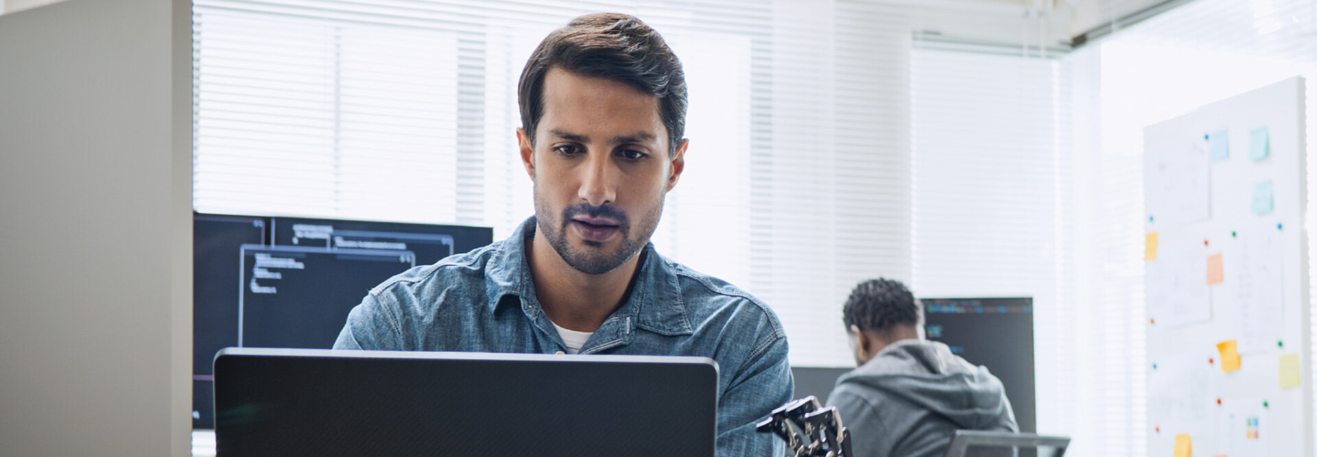 Person using computer in the office