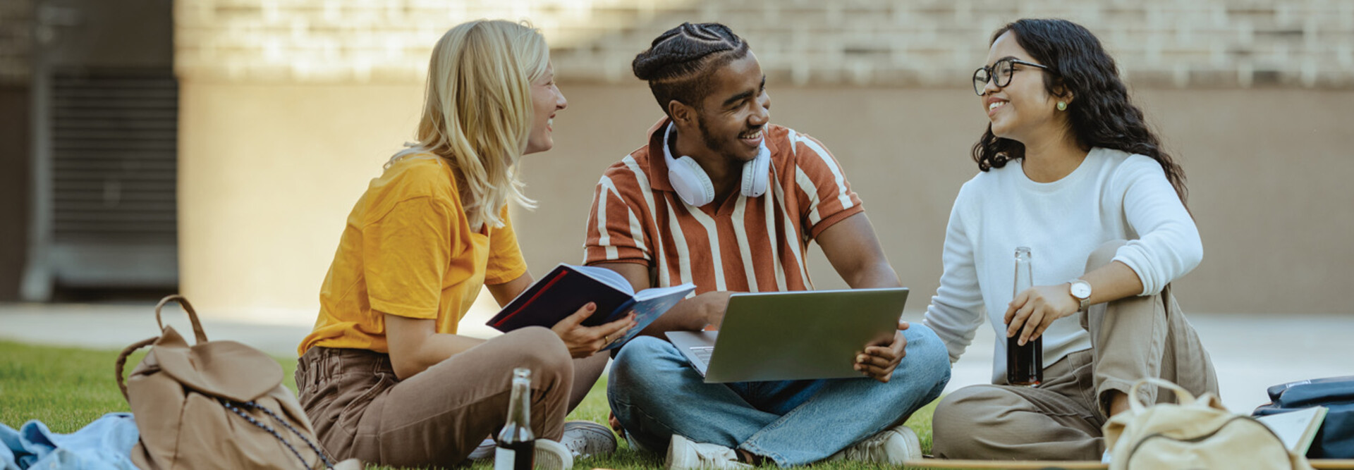 Students engaging on university campus