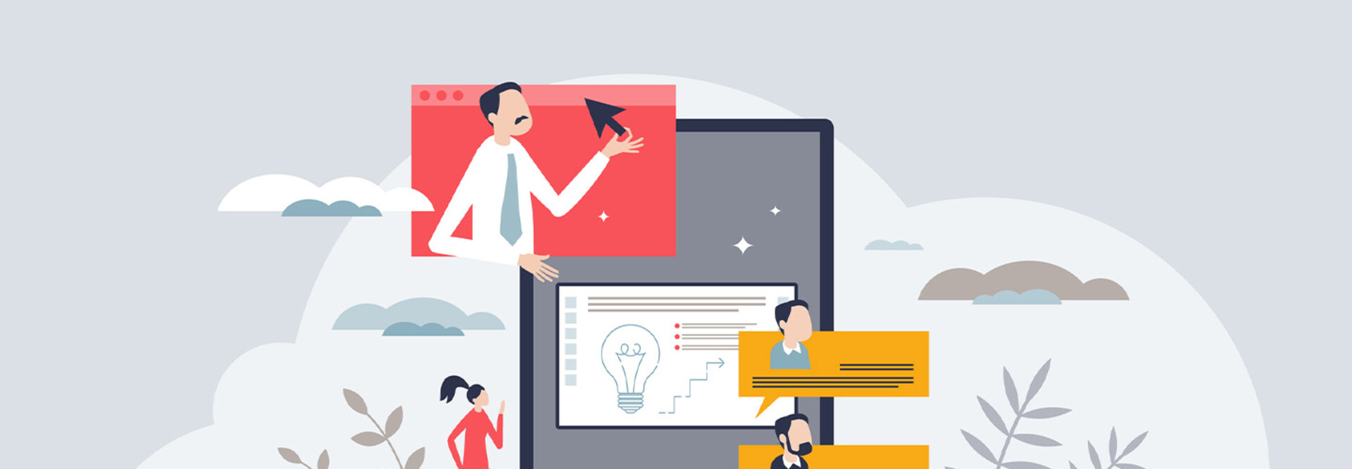 Illustration of multi tech meeting