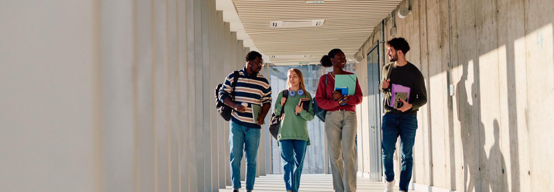 Students walking on campus
