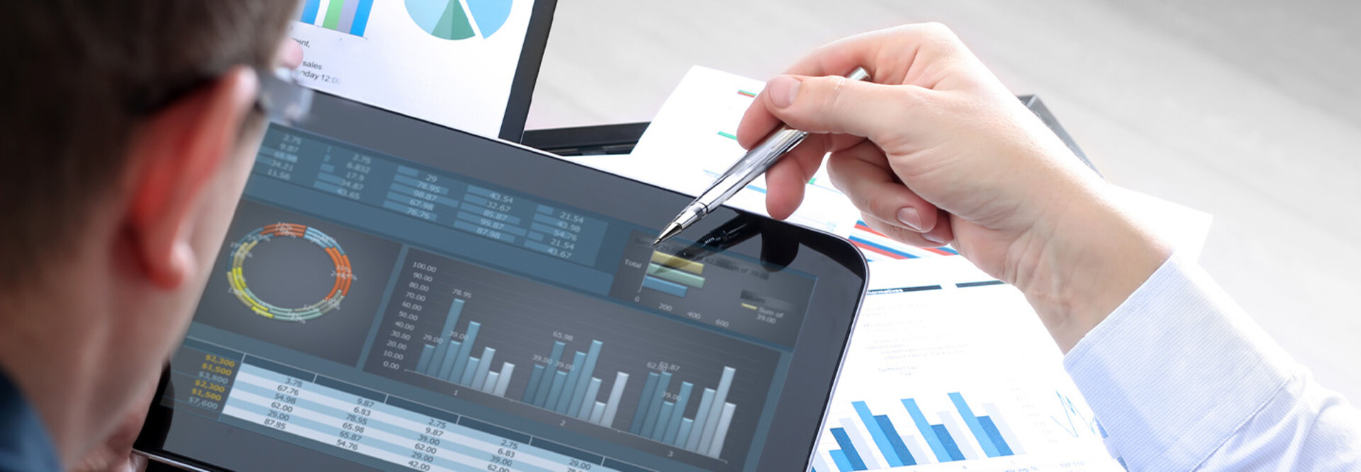 Person reviewing data