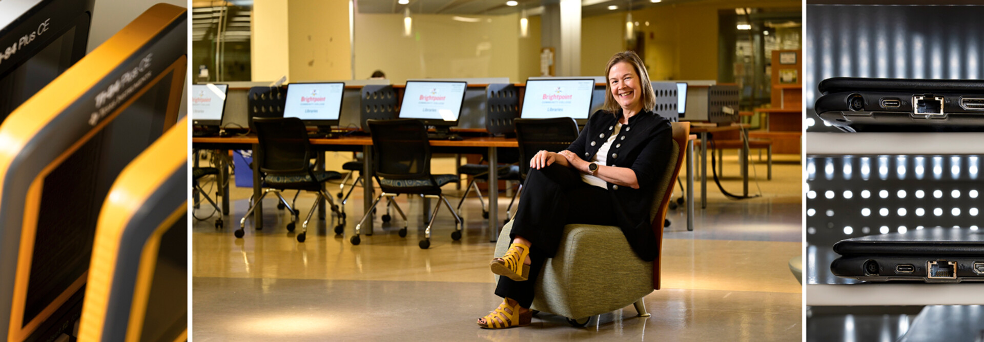 woman in chair in computer lab