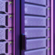 Close-up of Server Room with Purple Lights
