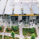 Aerial shot of the Kendeda Building at Georgia Tech