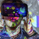 Student wearing VR headset