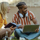 Students engaging on university campus