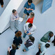 People networking at a conference