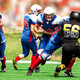 College students playing football