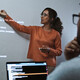 Employee giving a presentation