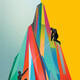 Animation of climbing a mountain