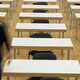 Distorted person in classroom