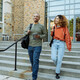 Students on college campus