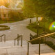 Students walking on campus