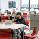 Students in a university classroom