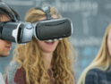 College kids using virtual reality