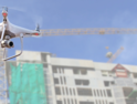 drone in front of construction