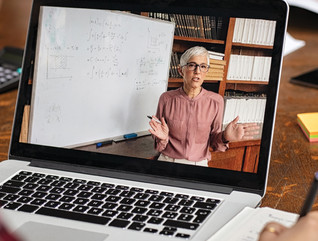An instructor teaching virtually