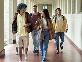 College students walking to class