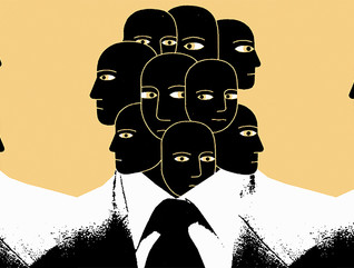 Three bodies, each with multiple heads, used to represent the IT security concept zero trust
