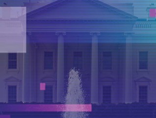 An image of the White House saturated with various colors