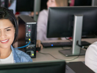 Students using computers in a classroom