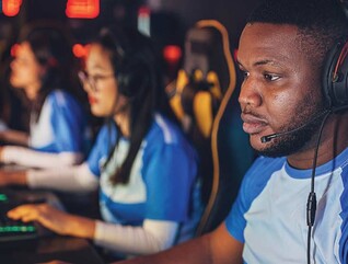 Students playing esports