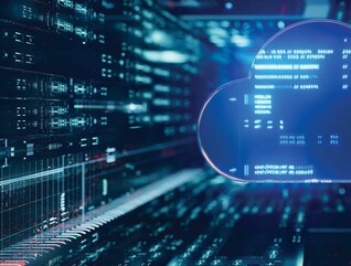Illustration of a cloud inside a data center