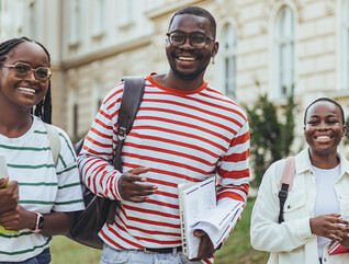 Students walking on campus