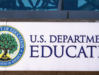 A sign outside the U.S. Department of Education's offices in Washington, D.C.