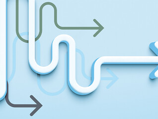 Arrows on blue background