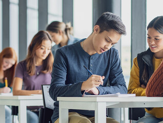 Students working together